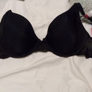 Black silk bra